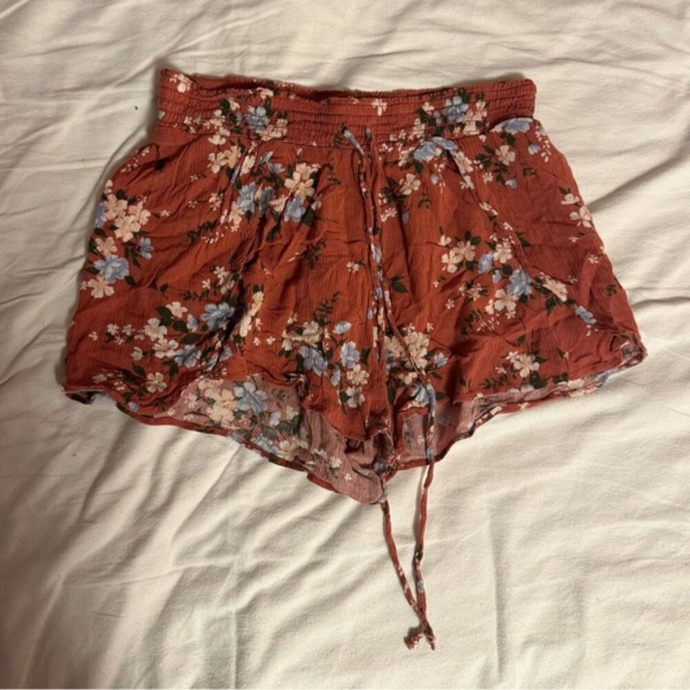 American Eagle Outfitters Orange Floral Shorts